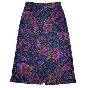 Vintage Briggs New York Women Floral Skirt Sz 16 Midi Boho Office Work Clothes